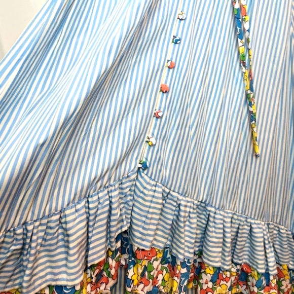 MATILDA JANE NWT XS Come Away with Me Blue Stripe Dress, high low hem - Picture 7 of 8